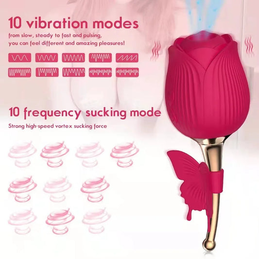 10 Modes Sucking Vibrator Stimulator Clitoris Massager Sex Toys for Women Vagina Licking And Sucking Rose Vibration Sex Products